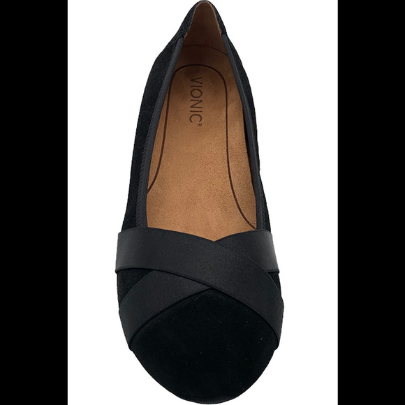 Vionic Women's Suede Flats Maria Black - Medium - Picture 3 of 4